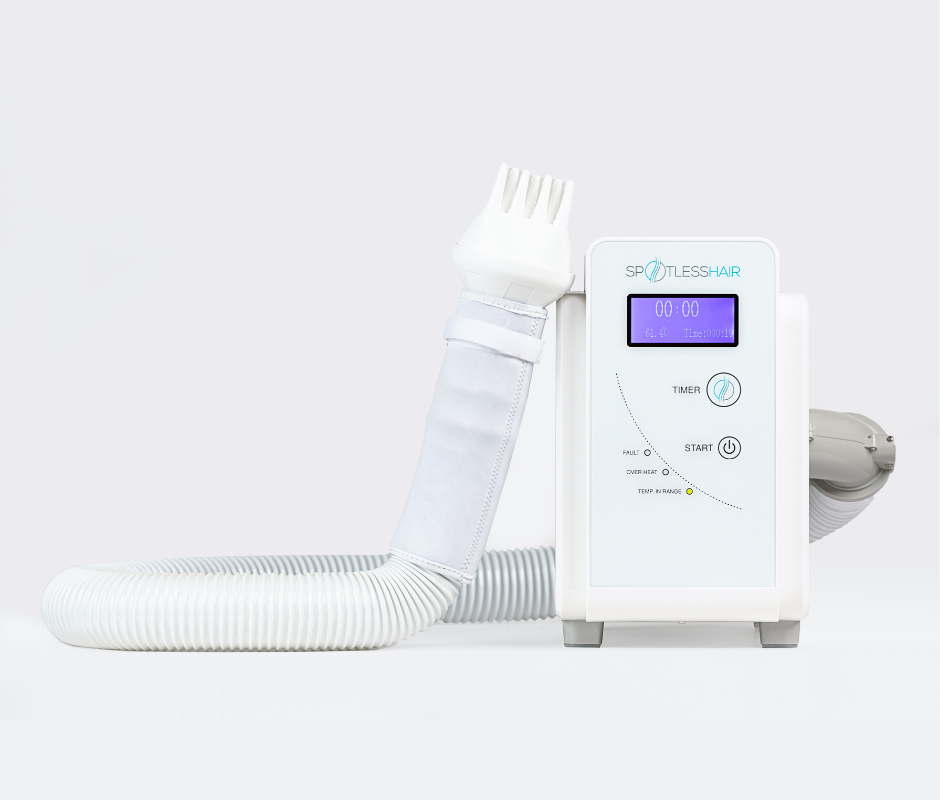 Spotless Hair lice-removal device used for professional, safe, and chemical-free head lice treatment.