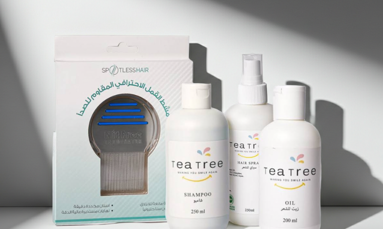 مجموعة تي تري المستخدمة كحل منظم للتعامل مع حالات القمل بدون أدوية او بدون مواد كيميائية