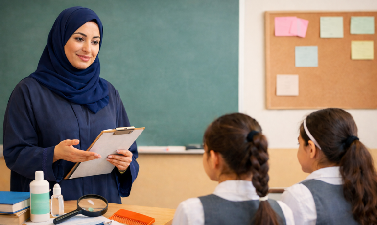 الدليل الإرشادي لأفضل الممارسات المدرسية في التعامل مع حالات القمل بين الطلاب